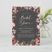 Boho Chic Pink Ppress Florals Grey Vrijgezellenfee Kaart (Staand voorkant)