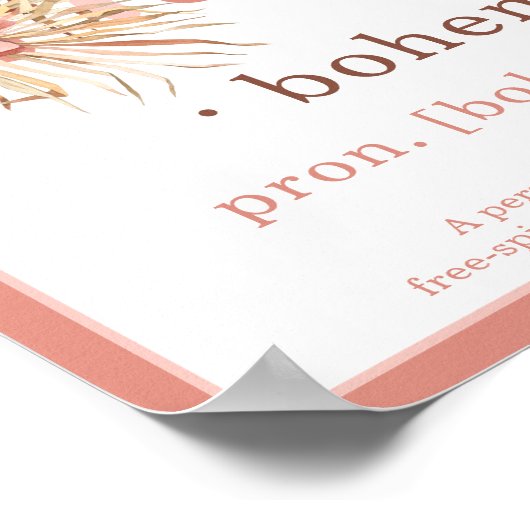 Boho Chic Pink Sun | Rainbow Bohemian Definition Poster (Hoek)