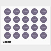 Boho Chic Plum Paarse Een Lief Dank U Favor Ronde Sticker (Vel)