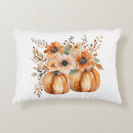 Boho Chic Pompoen en Bloempatronen Thanksgiving Accent Kussen