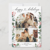 Boho Chic Prettig Kerst Foto Kaart met Bericht (Voorkant)