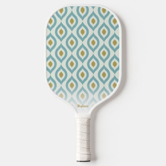 Boho Chic Quatrefoil Patroon Gepersonaliseerde tek Pickleball Paddle (Voorkant)
