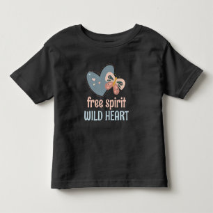 Boho Chic Quote Free Spirit Wild Heart Blush Blue Kinder Shirts