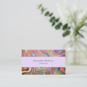 Boho Chic Rainbow Lavender Swirling Abstract Visitekaartje (Staand voorkant)