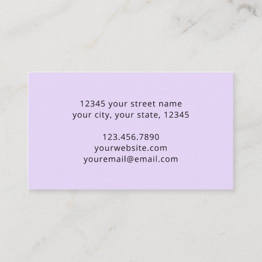 Boho Chic Rainbow Lavender Swirling Abstract Visitekaartje (Achterkant)