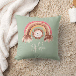 Boho Chic Rainbow Lion Baby Naam Sage Kussen