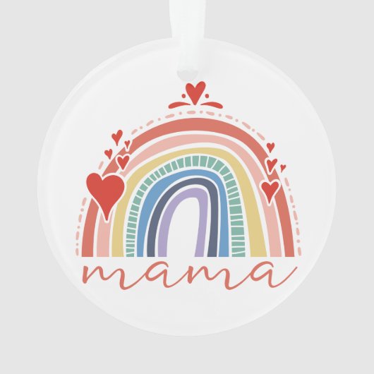 Boho Chic Rainbow Mam Kerstfeestdag Decor Ornament (achterkant)