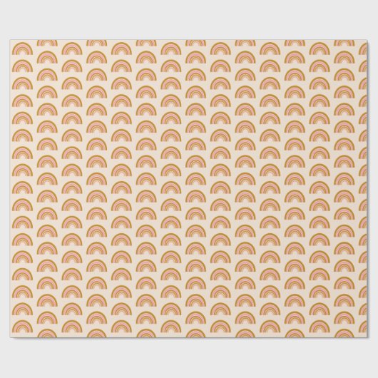 Boho Chic Rainbow Pattern in Blush en Terracotta Cadeaupapier (Vlak)
