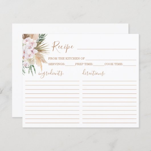 Boho Chic Recipe Kaart (Voorkant / Achterkant)