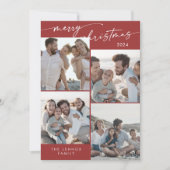 Boho Chic Red Kerstfoto Uniek Kerstfeest Feestdagenkaart (Voorkant)