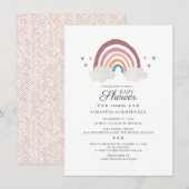 Boho Chic Regenboog Script Baby Shower Uitnodiging (Voorkant / Achterkant)