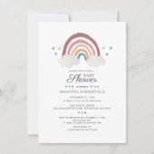 Boho Chic Regenboog Script Baby Shower Uitnodiging (Voorkant)