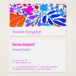 Boho Chic Retro Bloem Handgemaakt Patroon Visitekaartje
