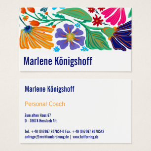 Boho Chic Retro Bloem Handgemaakt Patroon Visitekaartje