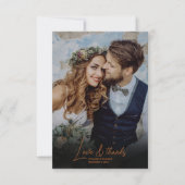 Boho Chic Retro Bloemen Bruiloft Bedankkaart (Voorkant)