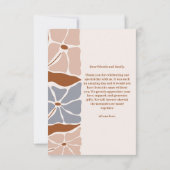 Boho Chic Retro Bloemen Bruiloft Bedankkaart (Achterkant)