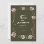 Boho Chic Retro Bloemen Retro Bruidszaaier Kaart (Voorkant)