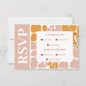 Boho Chic Retro Bloemige Bruiloft RSVP Kaartje (Voorkant)