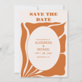 Boho Chic Retro Bloemige Trouwfoto Save The Date (Voorkant)