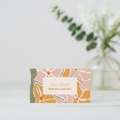 Boho Chic Retro Floral Visitekaartje (Staand voorkant)