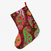 Boho Chic Retro Hippy Paisley Grote Kerstsok (Achterkant (Hangend))