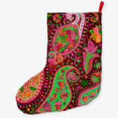 Boho Chic Retro Hippy Paisley Grote Kerstsok (Achterkant)