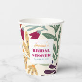 Boho Chic Retro Kleurrijke Bloem Bruiloft Feest Papieren Bekers (Achterkant)