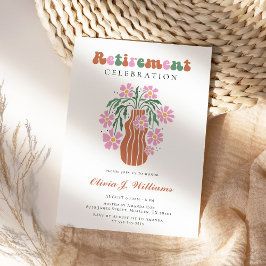 Boho Chic Retro Kleurrijke Bloemen Pensioen Partij Kaart