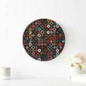Boho Chic Retro Klok Kleurrijke Cirkelkunst (Huis)
