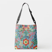 Boho Chic Retro Oosterse Bloemen Crossbody Tas (Achterkant)