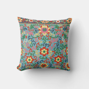 Boho Chic Retro Oosterse Bloemen Kussen