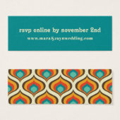 Boho Chic Retro Wedding Website RSVP Mini Visitekaartjes (Voorkant /achterkant)