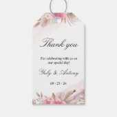 Boho Chic Roos en Champagne bruiloft Cadeaulabel (Voorkant)