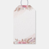 Boho Chic Roos en Champagne bruiloft Cadeaulabel (Achterkant)