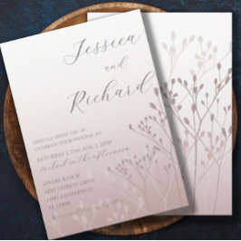 Boho Chic Roos Gold Botanical Wedding Kaart