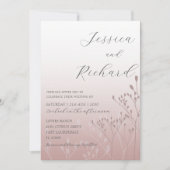 Boho Chic Roos Gold Botanical Wedding Kaart (Voorkant)