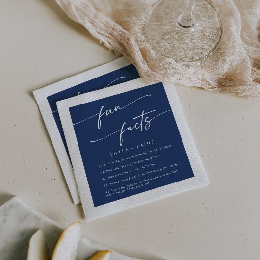 Boho Chic Royal Blue Bruiloft Leuke Feitenservette Servet