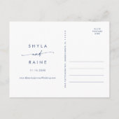 Boho Chic Royal Blue Bruiloft Save the Date Uitnodiging Briefkaart (Achterkant)