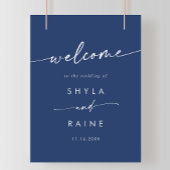 Boho Chic Royal Blue DIY Wedding Welkomstbord Poster