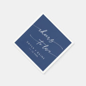 Boho Chic Royal Blue Proost op Liefde Bruiloft Servet (Hoek)