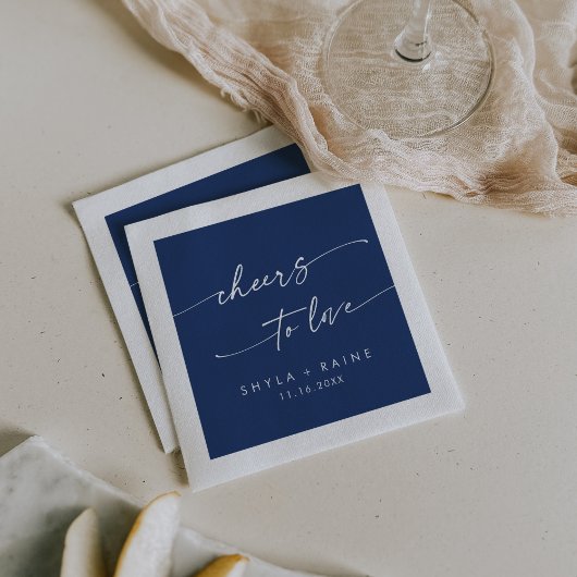 Boho Chic Royal Blue Proost op Liefde Bruiloft Servet