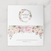 Boho Chic Roze Bloemen Plaatskaartje (Buitenkant ongevouwen)