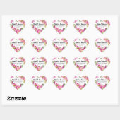 Boho Chic Roze Bloemen Vrijgezellenfeest Hart Sticker (Vel)