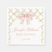 Boho Chic Roze Bow Bloemen Lente Baby Meisje Douch Servet (Voorkant)