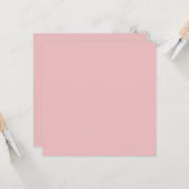 Boho Chic Roze Effen Kleur Kaart (Voorkant / Achterkant in situ)