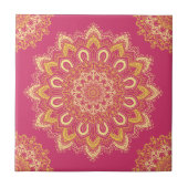 Boho Chic Roze Geel Modern Elegant Mandala Tegeltje (Voorkant)