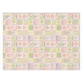Boho Chic Roze & Groen Quilt Bloemige Patchwork Tafelkleed (Voorkant (Horizontaal))