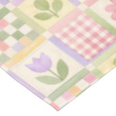 Boho Chic Roze & Groen Quilt Bloemige Patchwork Tafelkleed (Gekanteld)