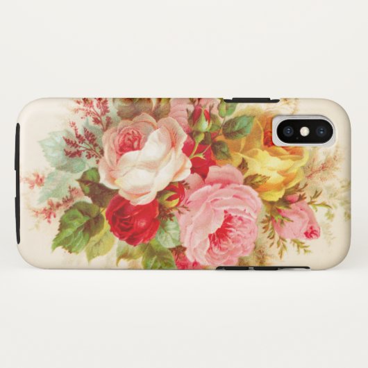 Boho chic roze ivoor  rozen bloemschilderij Case-Mate iPhone case (Achterkant (horizontaal))