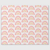 Boho chic roze regenboog patroon wrapping papier (Vlak)